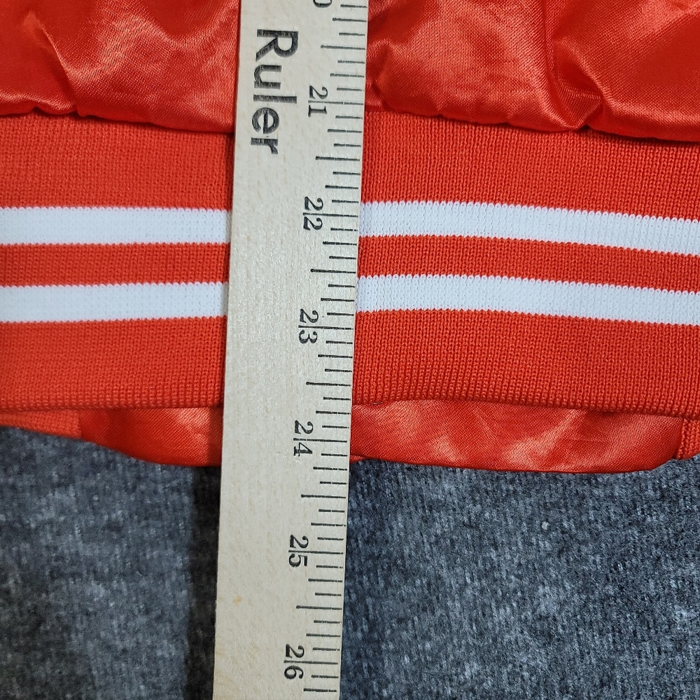 Vintage Home Depot Satin Varsity Jacket Men’s L Made in USA Orange Hartwell 90's - Picture 8 of 9